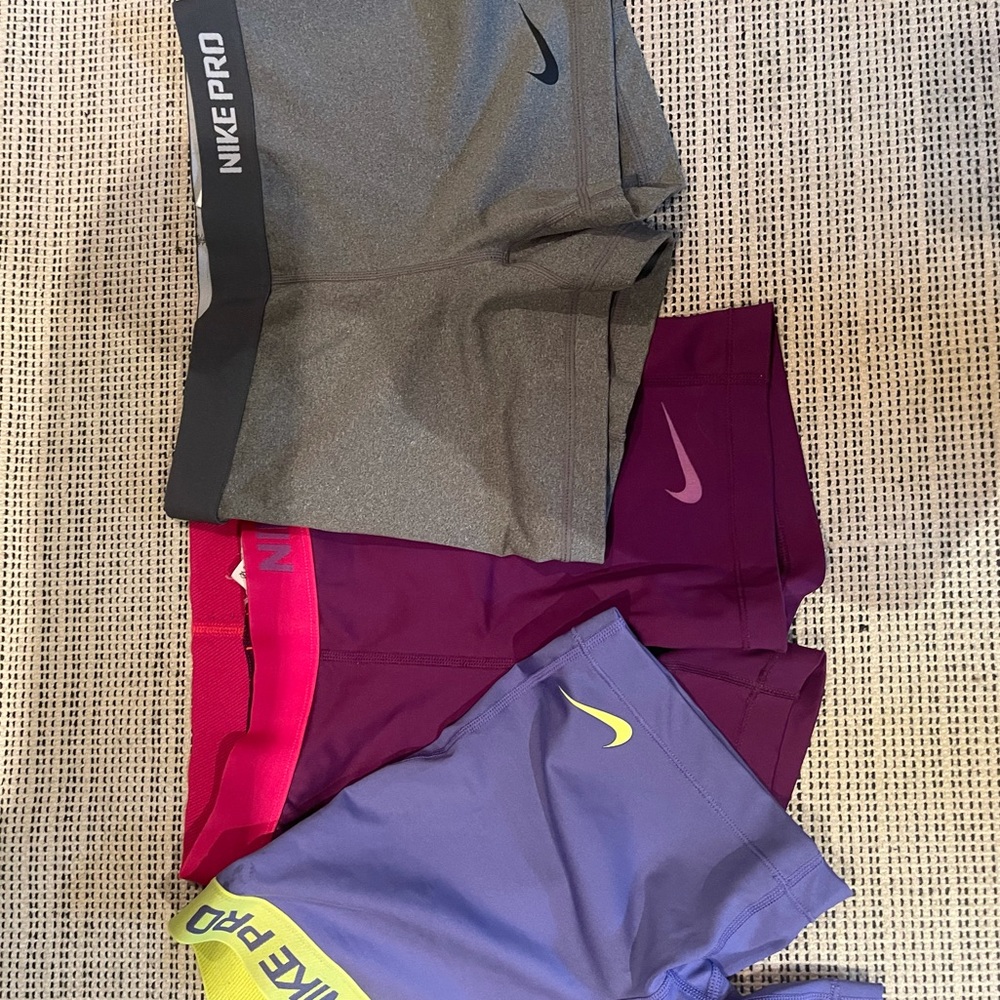 3 PAIRS OF NIKE PRO SHORTS